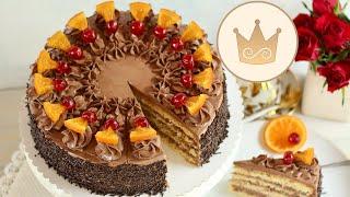 FESTLICHE SCHOKOTORTE  mit SCHOKO-BUTTERCREME und ORANGENLIKÖR  | REZEPT von SUGARPRINCESS