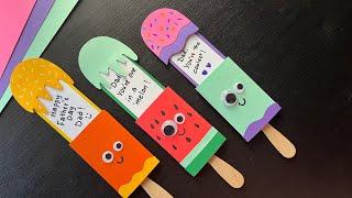 DIY Father’s day card idea | Popsicle card for dad | Dad, you’re the coolest card