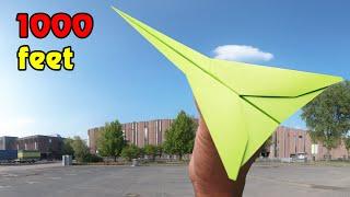 How to make an paper airplane that can fly 1000 feet || Paper plane