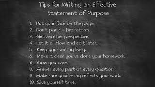 10 Tips for Writing an Effective Statement of Purpose