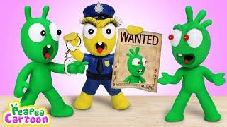 Pea Pea Helps Police Capture Escaped Alien and other stories for kids - Pea Pea Cartoon