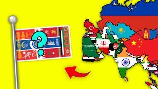 All Asian Countries in One Flag | Flag Animation