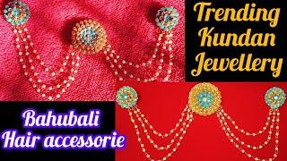 Beautiful Kundan Hair Clip// Bahubali Kundan Hair Clip #trendinghairclip  #hairclips #diyaccessories