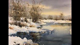 How to paint snow in watercolor by javid tabatabaei