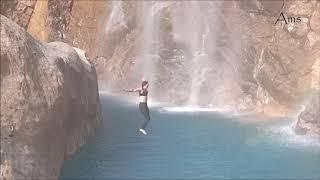 Swimming at the Rainbow Fall at Nongriat