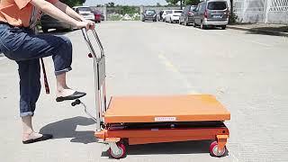 Manual Hydraulic Mechanical Scissor Lift Table With Wheels