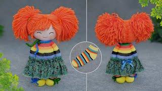 I love redheadsMade from socks and without glueWonderful doll with your own hands