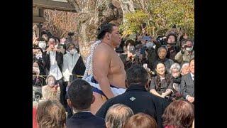 The New Sumo Grand Champion HO-SHO-RYU at Sumiyoshi Shrine, Japan 新横綱　豊昇龍　住吉大社　奉納土俵入り　March 1, 2025