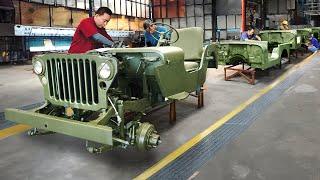 Inside Filipino Giant Factory Building WW2 Willys Jeep Parts - Production Line