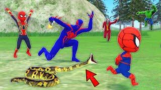 team spider man vs bad guy joker ► spider-man 2099 Rescue kid Spider-Man from snake  funny animation