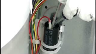 Multimeter capacitance testing in washer.