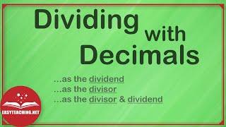 Dividing with Decimals: Divisor & Dividend | EasyTeaching