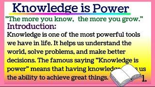 Knowledge is Power Essay Writing or Speech in English with reading 400 Words by Smile Please World