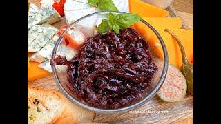 Red onion jam, a simple recipe, a delicious addition to cheeses and cold cuts #onionjam