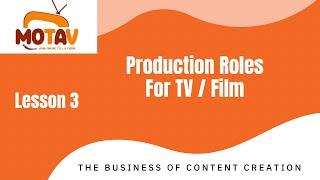 Production Roles For Television / Film | SA TV Industry Jobs | MOTAV Tutorials