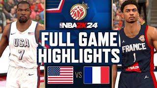 USA vs FRANCE | USAB SHOWCASE | FULL GAME HIGHLIGHTS NBA 2K | July 13, 2024