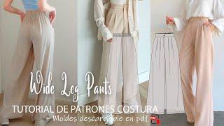 DIY PANTALÓN sastre  CON PLIEGUE EN CINTURA DE PERNA ANCHA /wide leg pleat waist trousers