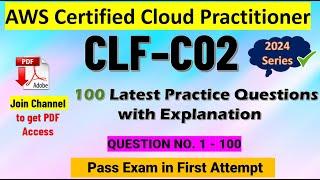 AWS Certified Cloud Practitioner - CLF-C02 | 100 Practice Q&A | Offline PDF available | #aws