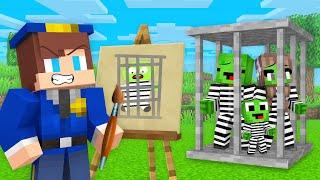 JJ FBI use DRAWING MOD to Arrest Mikey Family in Minecraft (Maizen)