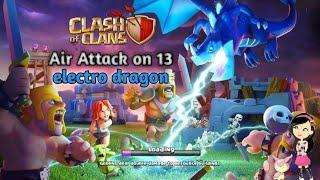 Attack on 13 level base || Air Attack || clash of clans || Skitty Gaming..