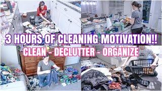 EXTREME 3 HOUR CLEANING MARATHON | SPEED CLEANING MOTIVATION 2023 | DECLUTTER, ORGANIZE + DEEP CLEAN