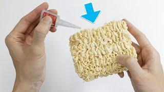 把強力快乾膠水滴在泡麵上！原來有驚人用途！Pour super glue on instant noodles for amazing results