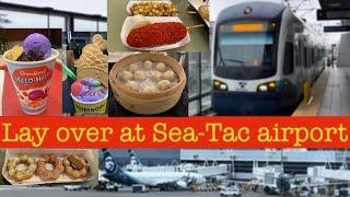 Where to go and eat while LONG LAYOVER at Seattle Tacoma ( Sea-Tac ) airport, Food Tour 2023.