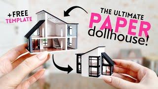 Miniature Paper DOLLHOUSE | How to make a seriously small MODERN DOLLHOUSE with PAPER!