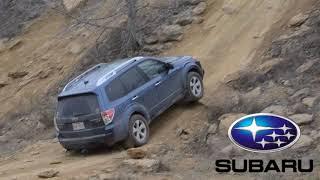 Mitsubishi Outlander (driven by Engineering Explained) vs Subaru Forester uphill,  forward + reverse