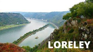 LORELEY BLICK - schöner Aussichtspunkt - Loreley Statue  am Rhein - LORELEY FELSEN