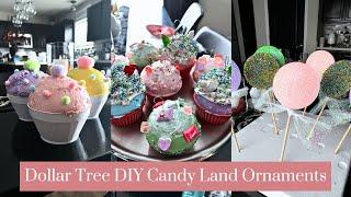 DOLLAR TREE DIYS|CANDY LAND ORNAMENTS|LUXE LOOK FOR LESS|PREPPING FOR CHRISTMAS