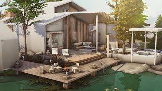 Scandinavian Lake  House (No CC) | Stop Motion Build | Sims 4