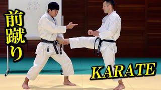 【Karate】How to hit "Maegeri" (Front kick)  from any distance【Tatsuya Naka】With various subtitles.