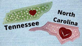 Tennessee and North Carolina Free State Applique Designs - Embroidershoppe.com