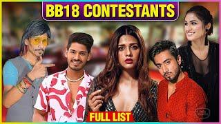 Bigg Boss 18 FULL Contestant List | Mr.Faisu, Kritika,Dalljiet, Dolly Chaiwala & More