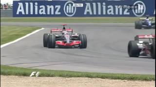 F1 Indy 2007 GP USA Fernando Alonso Vs Lewis Hamilton!