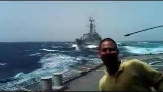 Pakistan Navy ship hiting indian navy ship