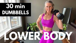 LOWER BODY WORKOUT muscle building dumbbells 30 min legs L1