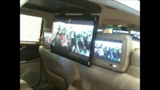 CADILLAC DEVILLE 2001 25" FLIP DOWN TV TVIEW INSTALL TOTAL 9 TVS !!!!!