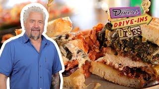 Guy Fieri Eats Southern Grilled Cheese in Tybee Island | Diners, Drive-Ins and Dives | Food Network