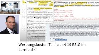 Werbungskosten Teil I aus § 19 EStG im Lernfeld 4