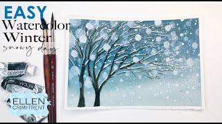 EASY ️ Winter Watercolor Tutorial