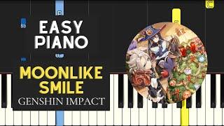 Moonlike Smile (EASY Piano Tutorial) - Genshin Impact