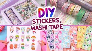 DIY STICKERS and WASHI TAPE CRAFTS - Kuromi Stickers - EASY STICKER DIY METHODS