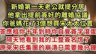 【小新推文直播】新婚第一天老公就提分居，他拿出提前簽好的離婚協議，你爸媽花了3億想買宋太太位置，我答應租你十年到時你自覺簽字滾蛋.#情感故事 #生活經驗  #復仇 #逆襲 #爽文