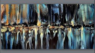 #1055 Beautiful Dark And Moody Effects In This Acrylic Swipe With Damp Paper Towel