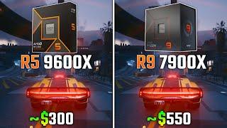 RYZEN 5 9600X vs RYZEN 9 7900X | Test in 6 Games