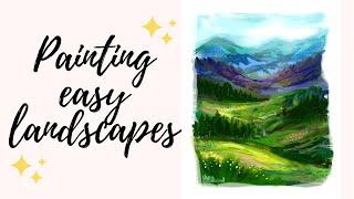 how to paint easy & quick landscapes in krita | digital painting | #30ThursdaysofArt ep.13