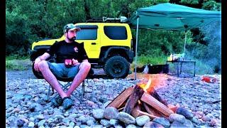 ACAMPAMENTO SOZINHO E SONS RELAXANTES DA NATUREZA SUZUKI JIMNY CAR CAMPING ASMR