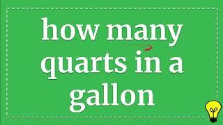 how many quarts in a gallon